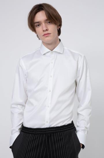 Koszula HUGO Slim Fit Białe Męskie (Pl18086)